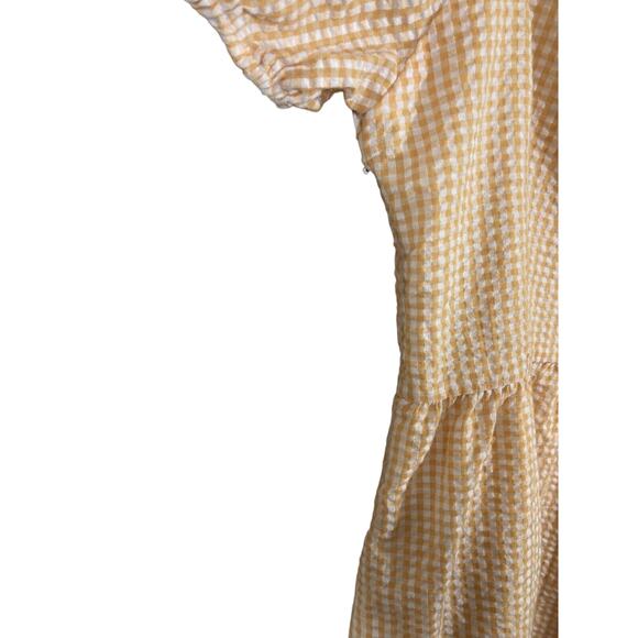 Urban Outfitters Orange Fitted Cottage Core Gingham Dress - Picture 5 of 5